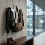 Cortesi Home Space Saver Clear Acrylic Wall Mounted 4 Hook Hanging Storage Organizer Coat Rack // Brushed Nickel