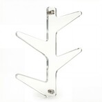 Cortesi Home Space Saver Clear Acrylic Wall Mounted 4 Hook Hanging Storage Organizer Coat Rack // Brushed Nickel