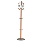 Cortesi Home Crown Dark Six Foot Chrome // Cherry Wood Coat Rack // Dark Marble