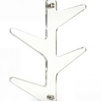 Cortesi Home Space Saver Clear Acrylic Wall Mounted 4 Hook Hanging Storage Organizer Coat Rack // Brushed Nickel