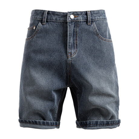 Textured Denim Short // Blue (XS)