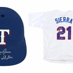 Ruben Sierra // TEX Rangers // Signed Jersey + Signed Full-Size Helmet