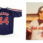Reggie Jackson // CAL Angels Signed Jersey + BAL Orioles Signed Photo