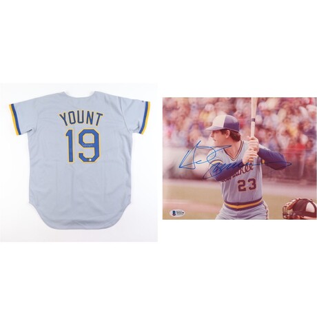 Robin Yount & Ted Simmons // MIL Brewers // Signed Jersey + Signed Photo