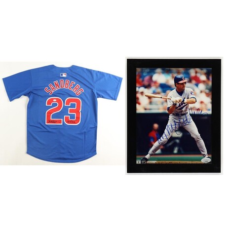 Ryne Sandberg // CHI Cubs // Signed Jersey + Signed Custom Framed Photo