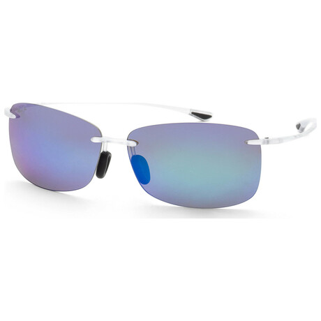 Akau // Unisex Aviator // Matte Crystal + Polarized Blue Mirror