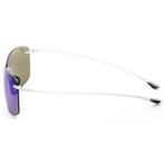 Akau // Unisex Aviator // Matte Crystal + Polarized Blue Mirror