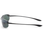 Makaha // Unisex Rectangular // Gloss Black + Polarized Grey