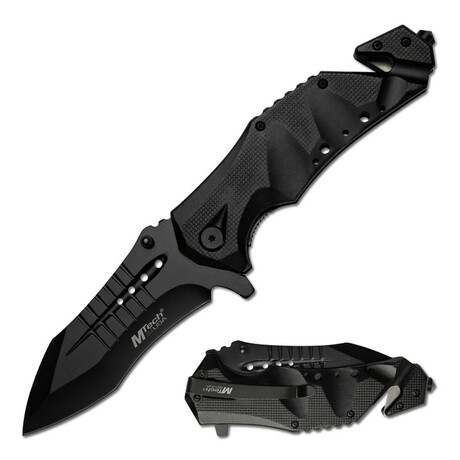 Spring Assisted Knife // MT-A845 // Stonewash (Black)