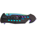 Spring Assisted Knife // TF-509 // Clip Point (Rainbow)