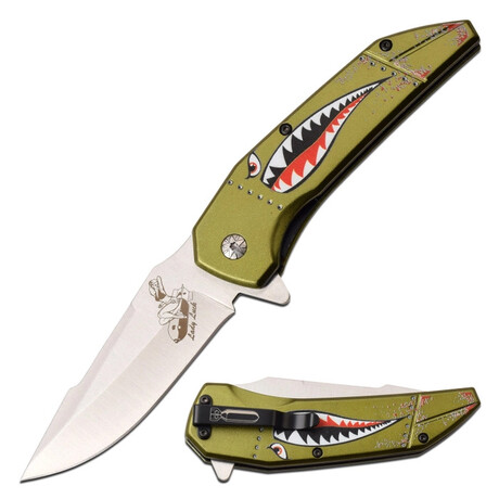 Spring Assisted Knife // MT-A1129 // Flying Tiger (Green)