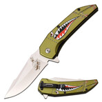 Spring Assisted Knife // MT-A1129 // Flying Tiger (Green)