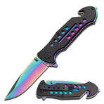 Spring Assisted Knife // TF-509 // Clip Point (Rainbow)