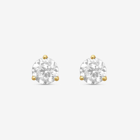 14k Yellow Gold + 2.00ct. Diamond Martini Stud Earrings