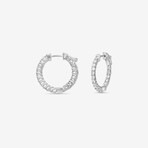 14k White Gold + 1.00ct. Diamond Round Hoop Earrings