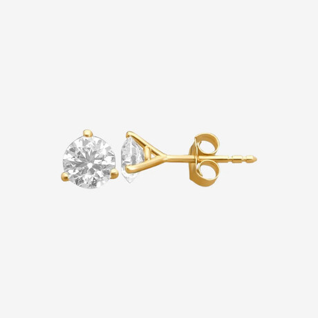 14k Yellow Gold + 1.00ct. Diamond Martini Stud Earrings
