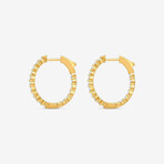 14k Yellow Gold + 1.00ct. Diamond Shared-Prong Oval Hoop Earrings