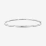 14k White Gold + 3.00ct. Diamond Flex Tennis Bangle Bracelet // 6.75"