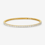 14k Yellow Gold + 5.00ct. Diamond Flex Tennis Bangle Bracelet // 6.75"