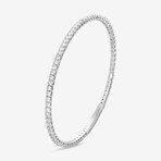 14k White Gold + 3.00ct. Diamond Flex Tennis Bangle Bracelet // 6.75"