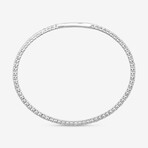 14k White Gold + 3.00ct. Diamond Flex Tennis Bangle Bracelet // 6.75"