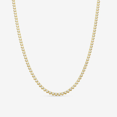 14k Yellow Gold + 4.00ct. Diamond Martini Tennis Necklace // 16"