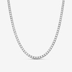 14k White Gold + 15.00ct. Diamond 4-Prong Tennis Necklace // 16"