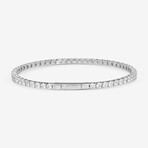14k White Gold + 5.00ct. Diamond Flex Tennis Bangle Bracelet // 6.75"