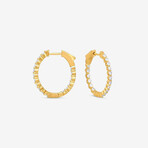 14k Yellow Gold + 1.00ct. Diamond Shared-Prong Oval Hoop Earrings