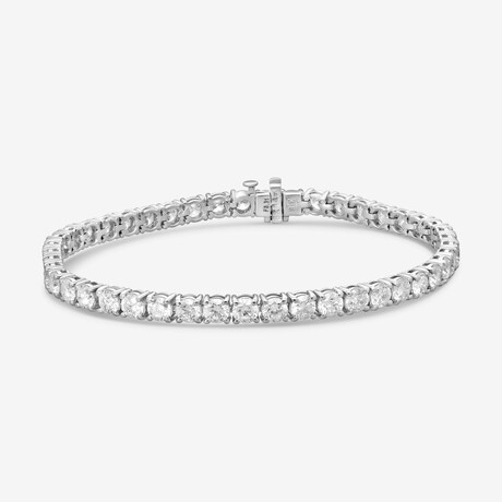 14k White Gold + 9.00ct. Diamond 4-Prong Tennis Bracelet // 7"