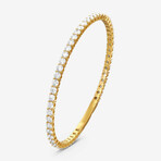 14k Yellow Gold + 5.00ct. Diamond Flex Tennis Bangle Bracelet // 6.75"