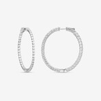 14k White Gold + 4.00ct. Diamond Oval Hoop Earrings