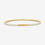 14k Yellow Gold + 2.00ct. Diamond Flex Tennis Bangle Bracelet // 6.75"
