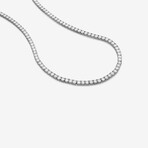 14k White Gold + 15.00ct. Diamond 4-Prong Tennis Necklace // 16"