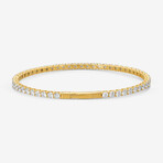 14k Yellow Gold + 5.00ct. Diamond Flex Tennis Bangle Bracelet // 6.75"