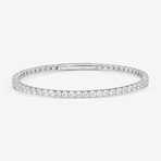 14k White Gold + 5.00ct. Diamond Flex Tennis Bangle Bracelet // 6.75"