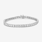14k White Gold + 8.00ct. Diamond 4-Prong Tennis Bracelet // 7"