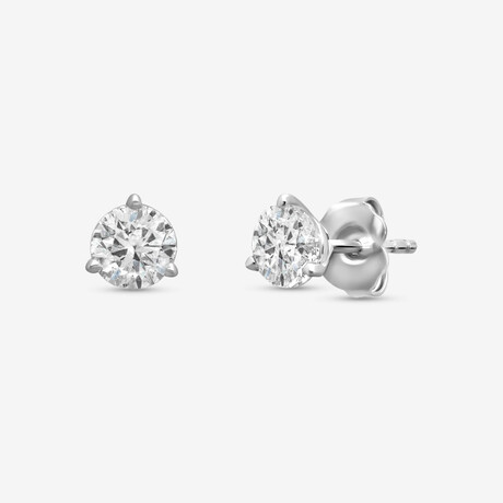 14k White Gold + 1.25ct. Diamond Martini Stud Earrings