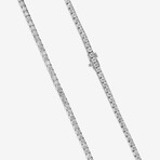 14k White Gold + 15.00ct. Diamond 4-Prong Tennis Necklace // 16"