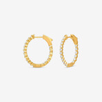 14k Yellow Gold + 1.00ct. Diamond Shared-Prong Oval Hoop Earrings