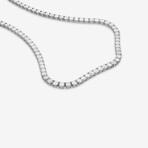 14k White Gold + 20.00ct. Diamond 4-Prong Tennis Necklace // 16"