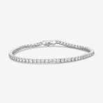 14k White Gold + 3.00ct. Diamond 4-Prong Tennis Bracelet // 7"