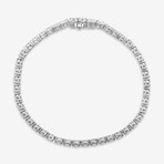 14k White Gold + 9.00ct. Diamond 4-Prong Tennis Bracelet // 7"