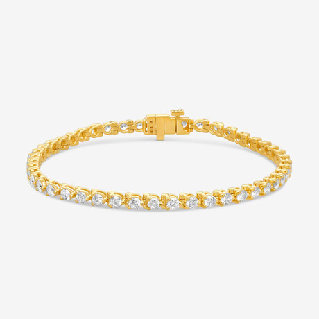 14k Yellow Gold + 3.00ct. Diamond Martini Tennis Bracelet // 7"