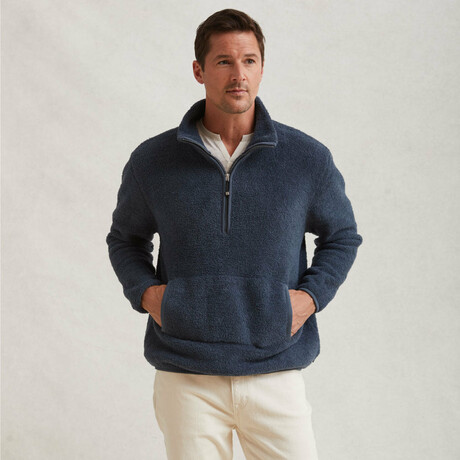 Half Zip Pullover // Vintage Blue (SMALL)