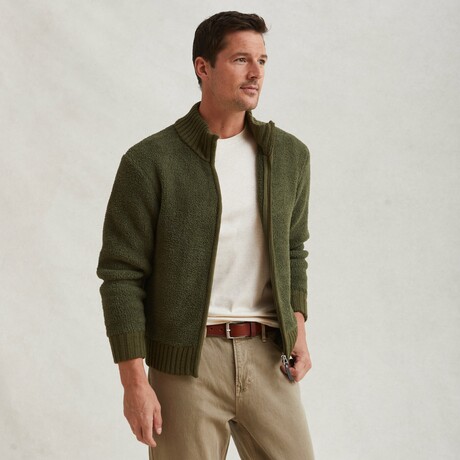 Full Zip Cozy Hoodie // Olive (MED)