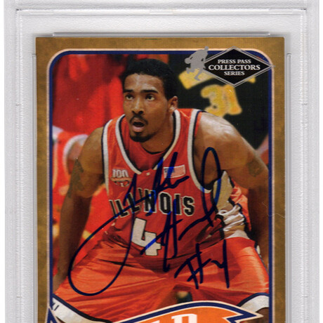 Luther Head // IL Fighting Illini // Signed 2005 Press Pass Old School Rookie Basketball Card #10