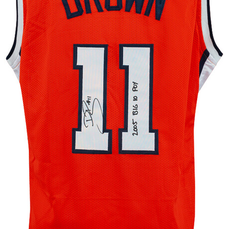 Dee Brown // IL Fighting Illini // Signed Orange Custom Basketball Jersey w/2005 Big 10 POY
