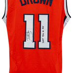 Dee Brown // IL Fighting Illini // Signed Orange Custom Basketball Jersey w/2005 Big 10 POY