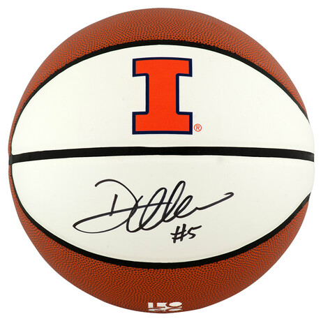 Deron Williams // IL Fighting Illini // Signed White Logo Brand Full Size Basketball